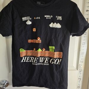 Nintendo Black Super Mario Bros. Logo Tee
